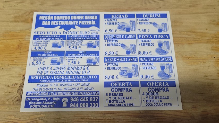 Kebab Mesón Romero Portugalete