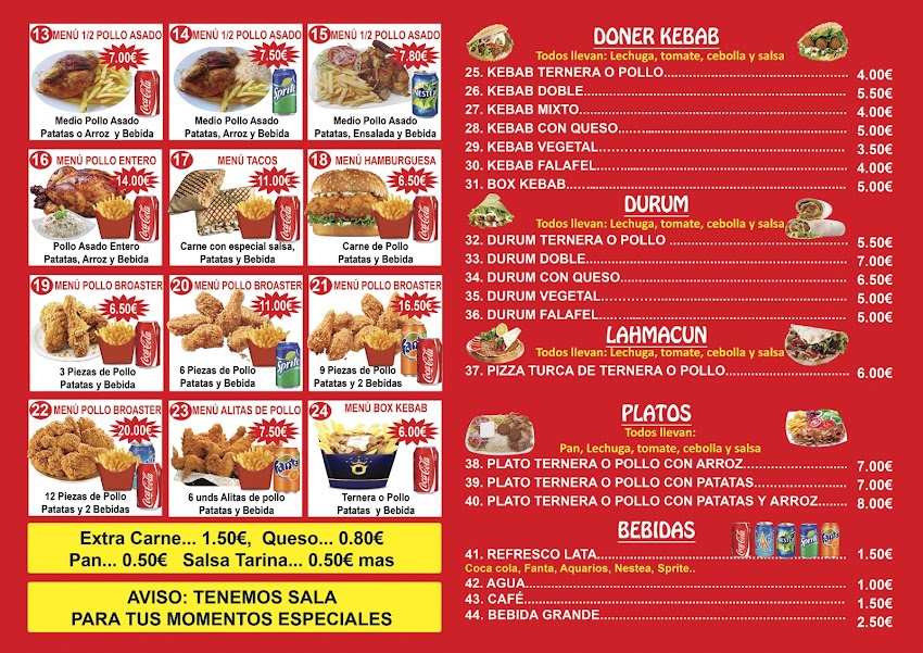 Bar Piqueñas con kebab y pollo asado