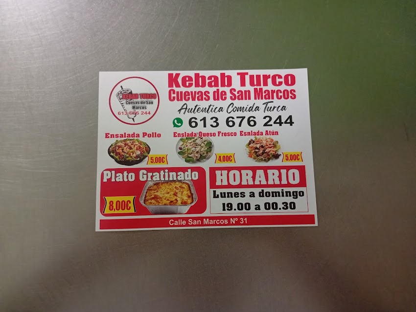 Kebab Turco Cuevas De San Marcos