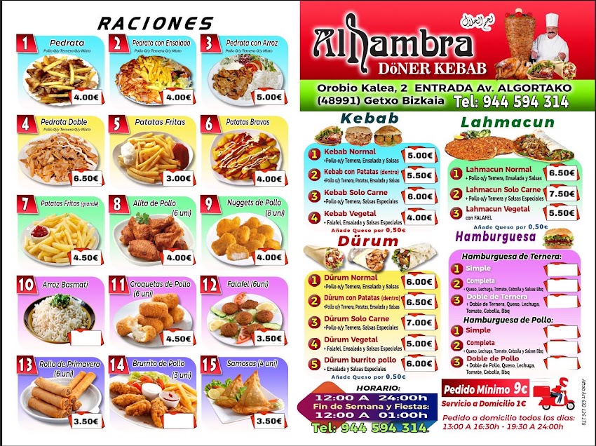 kebab y pollo asado
