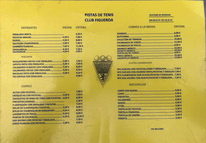 Bar pistas de tenis parque Figueroa