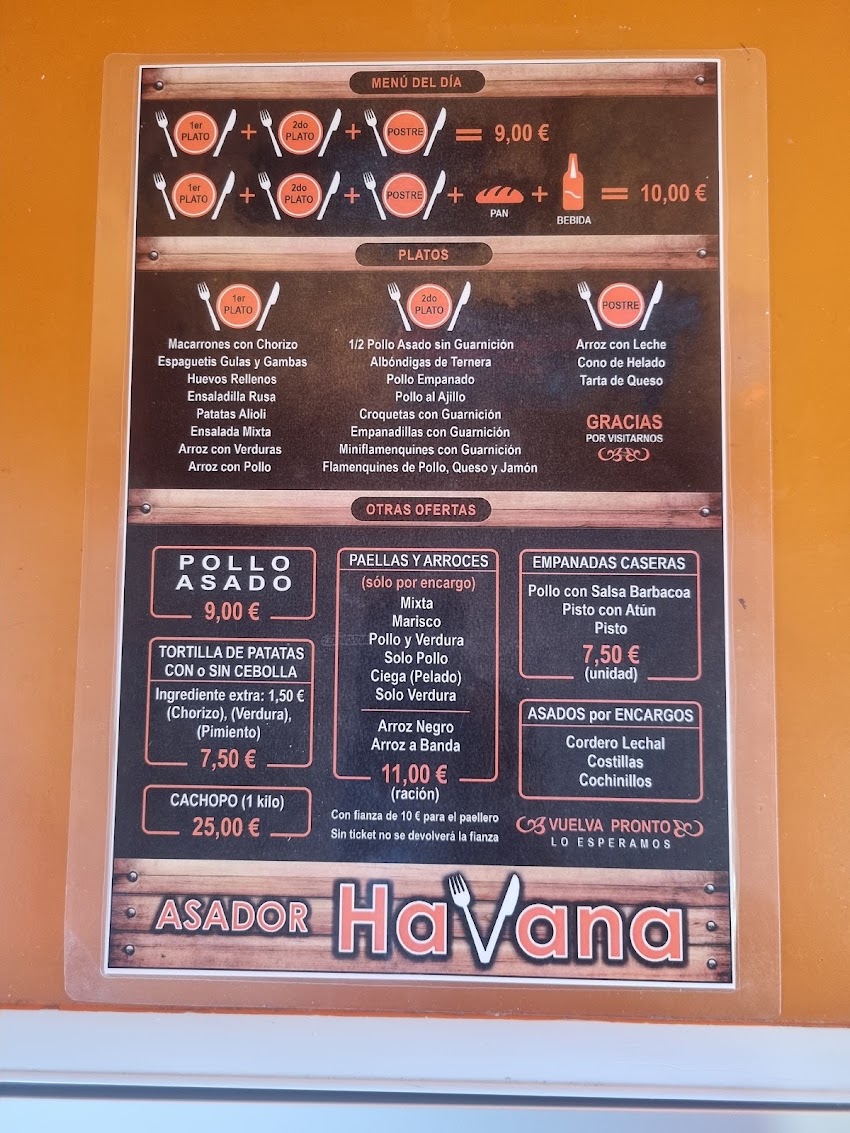 Asador Havana comida para llevar